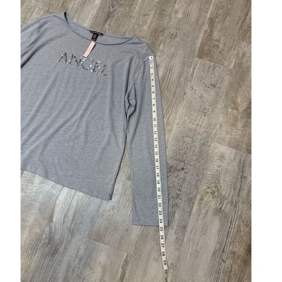 NWT women’s gray Victoria’s Secret long sleeve T-shirt w/angel logo sz L - Picture 12 of 14